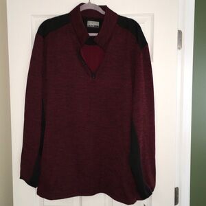 PGA Tour Men's Maroon and Black 1/4 Zip-Up Sweater